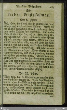 Die sieben Bußpsalmen