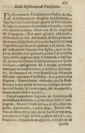 Della residenza di Firoscima
