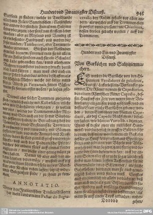 Hundert und Ein und Zwantzigster Discurß. Von Garköchen und Saltzitzienmachern.