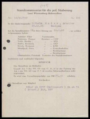 Mader, Wilhelm