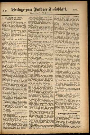 Zweite Ausgabe vom Donnerstag, den 21. Februar 1901.