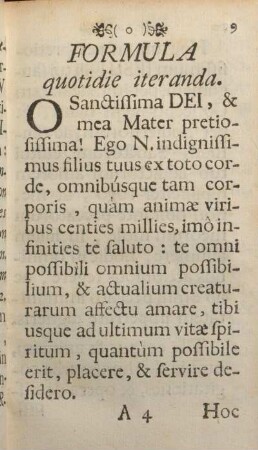Formula quotidie iteranda.