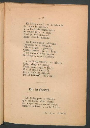 En la frente...
