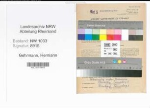 Entnazifizierung Hermann Gehrmann , geb. 08.12.1892 (Polizeibeamter)