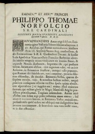 Eminen.mo ... Philippo Thomae Norfolcio S.R.E. Cardinali ...