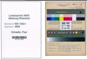 Entnazifizierung Paul Schaefer, geb. 09.03.1888 (Werkmeister)