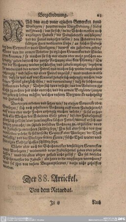 Der 88. Artickel. Von dem Retardat.