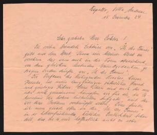 Brief von Manfred Andreae an Gerhart Hauptmann