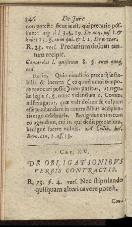 Cap. XV. De Obligationibus Verbis Contractis.