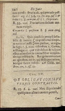 Cap. XV. De Obligationibus Verbis Contractis.