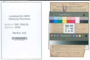 Entnazifizierung Karl Mertins , geb. 13.04.1888 (Beamter)