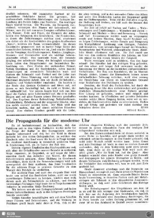 Die Propaganda für die moderne Uhr