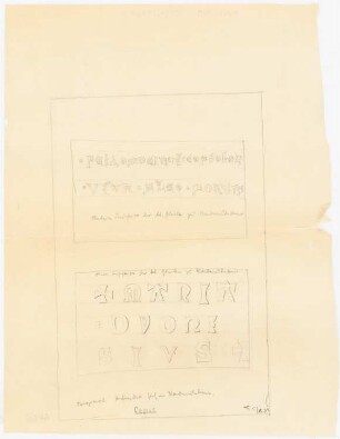 Inschriften der kleinen Glocke, Radensleben: Kopie der oberen und unteren Inschrift der kleinen Glocke
