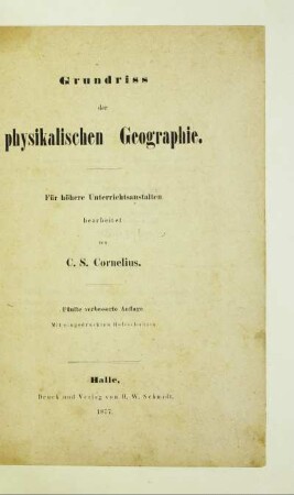 Grundriss der physikalischen Geographie : für höhere Unterrichtsanstalten