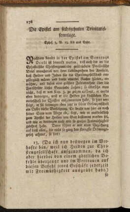 Die Epistel am sechszehnten Trinitatissonntage. Ephes. 3, V. 13. bis ans Ende