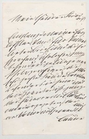 Ludwig II. von Bayern (1845 - 1886) Autographen: Brief von Ludwig II. an Fritz Brandt - BSB Autogr.Cim. Ludwig .64