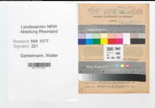 Entnazifizierung Walter Garbelmann , geb. 08.12.1914 (Polizist)