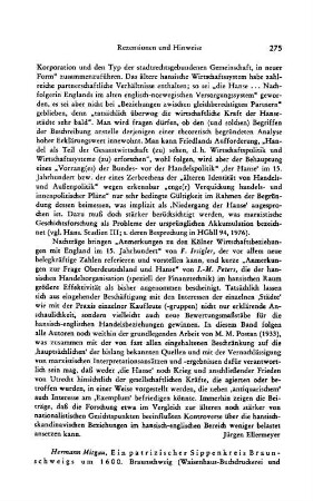 Mitgau, Hermann :: Ein patrizischer Sippenkreis Braunschweigs um 1600, (Braunschweiger Werkstücke, 54), (Braunschweiger Werkstücke, Reihe A, 14) : Braunschweig, Waisenhaus-Buchdruckerei und Verlag, 1976