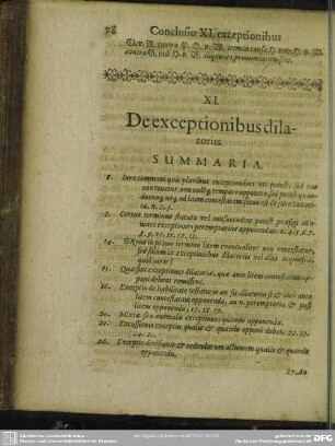 XI. De exceptionibus dilatoriis