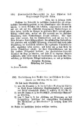 Verleihung der Rechte der juristischen Person : [IV. Elementarschulwesen]