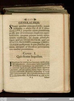 Caput I. Quis dicatur Inquisitus.