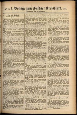 Zweite Ausgabe vom Samstag, den 16. November 1901.
