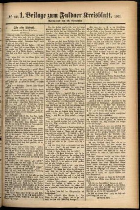 Zweite Ausgabe vom Samstag, den 16. November 1901.