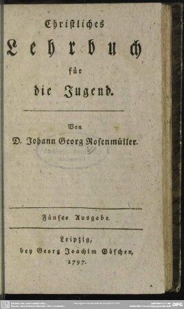 Christliches Lehrbuch für die Jugend