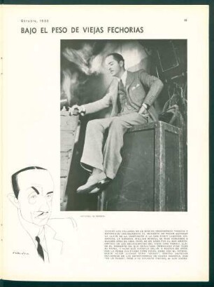 Bajo el peso de viejas fechorias - William Powell, caricatura de Roberto