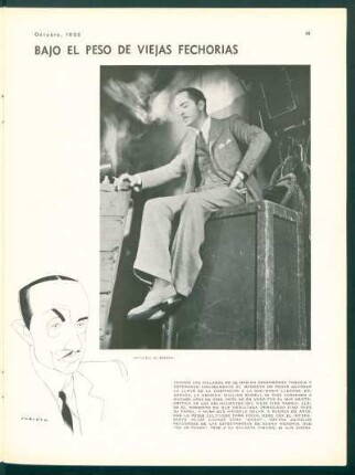 Bajo el peso de viejas fechorias - William Powell, caricatura de Roberto