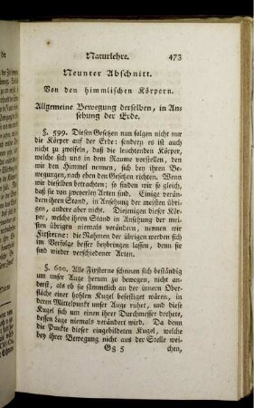 Neunter Abschnitt. Allgemeine Bewegung derselben, in Ansehung der Erde.