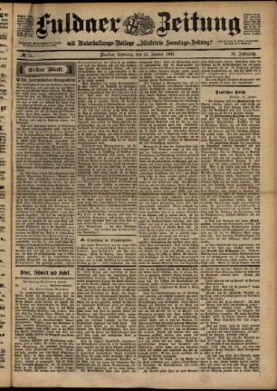 Erste Ausgabe vom Samstag, den 14. Januar 1899.