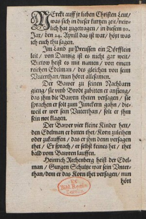 MErckt auff jr lieben Christen Leut/ || was sich in dieser kurtzen zeit/