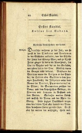I. Natürliche Beschaffenheit des Landes.