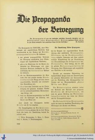 Die Propaganda der Bewegung.