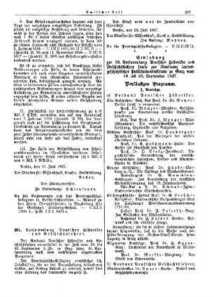 Versammlung Deutscher Historiker und Geschichtslehrer : [Amtlicher Teil]