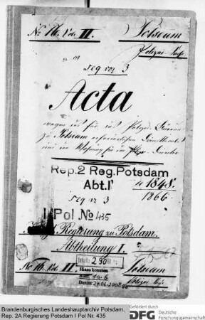 Dienstgebäude der Polizeidirektion bzw. des Polizeipräsidiums Potsdam und Dienstwohnung des Polizeidirektors bzw. -präsidenten