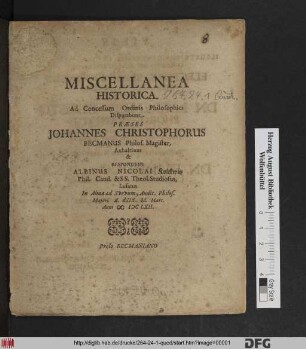 Miscellanea Historica