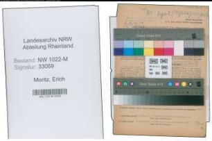 Entnazifizierung Erich Moritz , geb. 29.07.1888 (Inspektor)