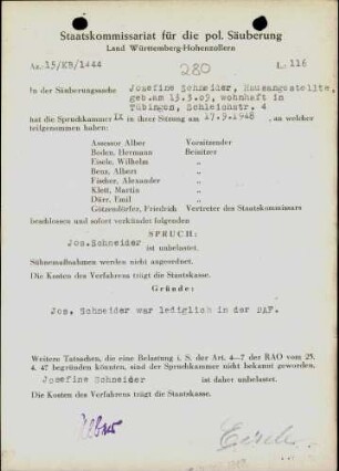 Schneider, Josefine