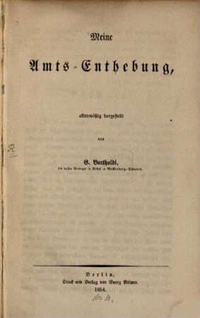 Meine Amts-Enthebung