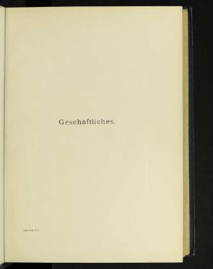 Geschäftliches.