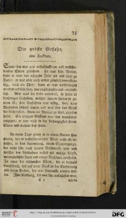 Die gröste Gefahr, eine Anekdote