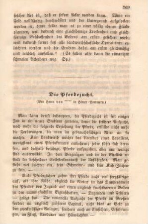 Die Pferdezucht.