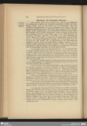 Majoliken mit deutschen Wappen