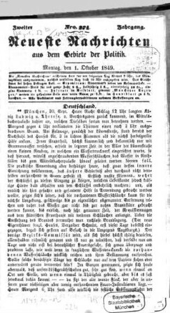 Neueste Nachrichten aus dem Gebiete der Politik. 1849 = Jg. 2, 10 - 12