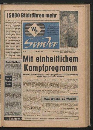 Betriebszeitung 'WF-Sender', Nr.13/1962 (29. März 1962)