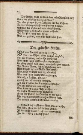 Der gehoffte Ruhm.