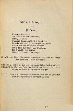 Wehe den Besiegten! : Drama in drei Aufzügen