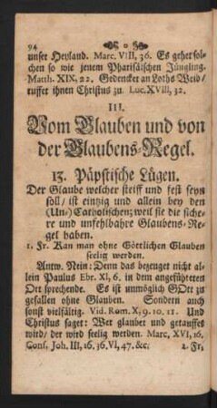III. Vom Glauben und von der Glaubens-Regel.